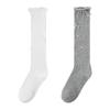 Ladies' Bow Ballet Style Pile Socks Versatile, Breathable, Comfortable, Combed Cotton Calf Socks for Spring and Summer