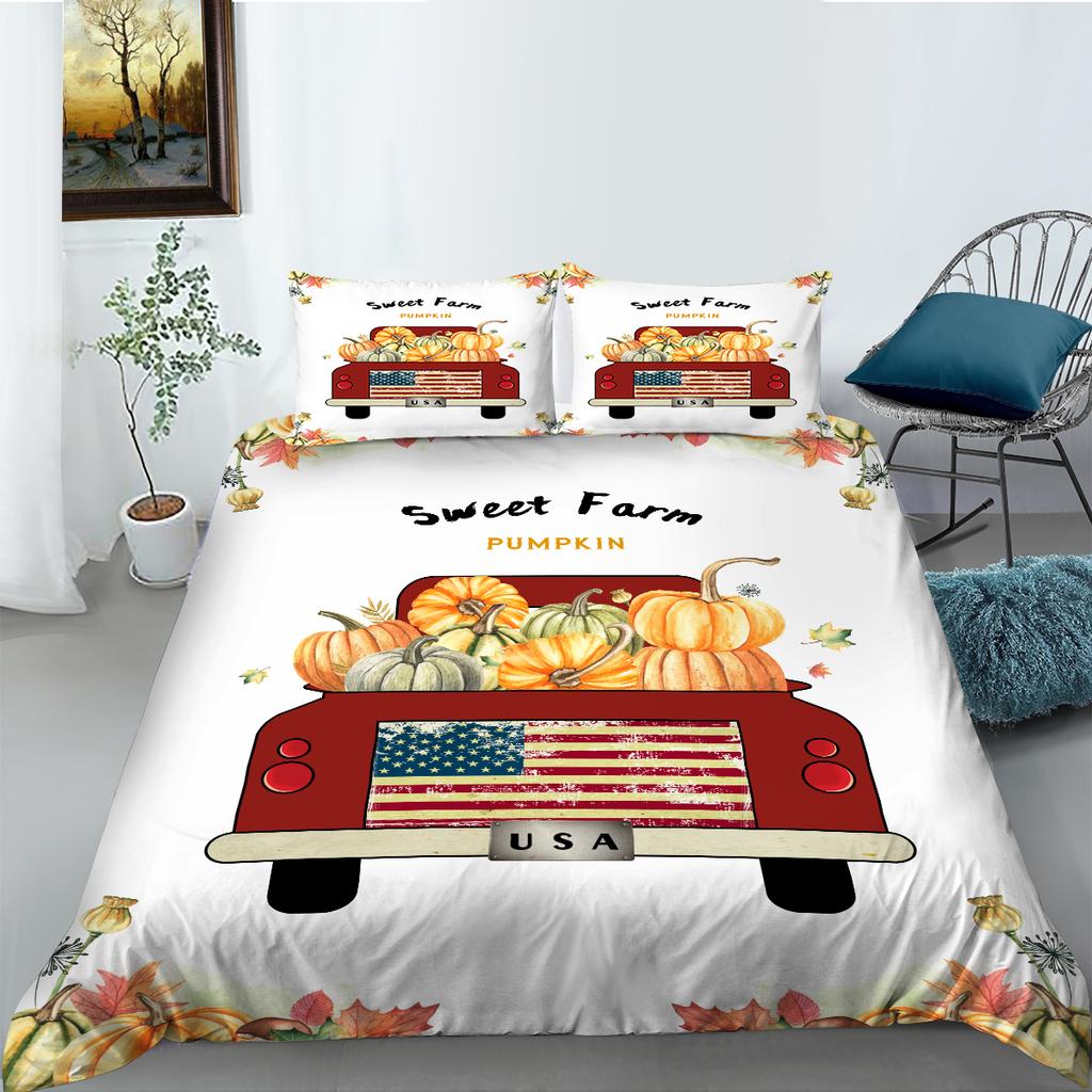 Car Series Printed Bedding Single Double Bed Full Size Pillowcase and Quilt Cover 2 or 3 Comfortable Home Decoration for Boys and Men Car Lovers Room
