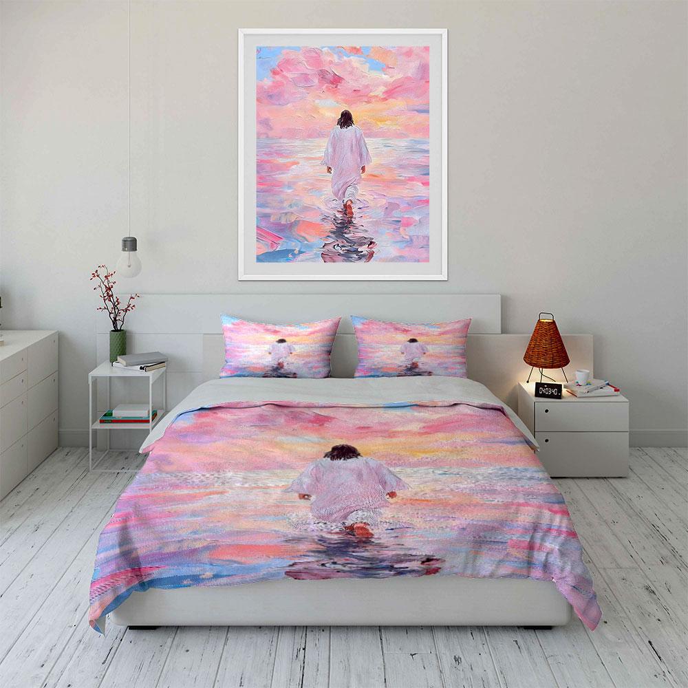 Person Walking On Water. Bedding Sets Duvet Cover Sets Duvet Covers Pillowcases(1 * Duvet Cover 2 * Pillowcases Without Duvet Insert)