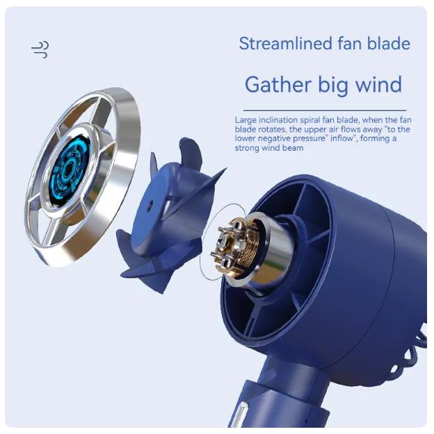 New Handheld Portable Fan Portable Carry-on Small Mini Rechargeable Super Quiet Fan Air Cooler Office Desk Outdoor Travel