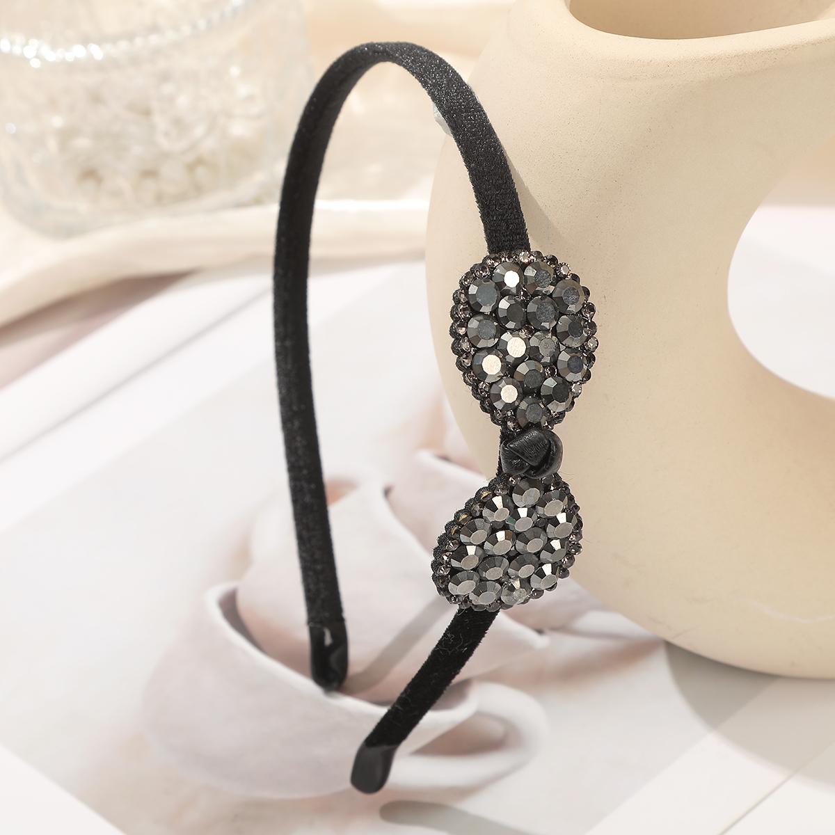 

Эластичный обруч для волос с бантом, стразами, роскошные аксессуары для волос, повязка для волос, модный простой головной убор, ободок, аксессуар