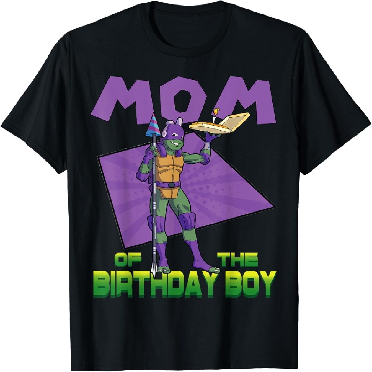 

Mademark x Teenage Mutant Ninja Turtles - Donnie Mommy of the Birthday Boy Pizza Theme Party T-Shirt XXXXXL чорний
