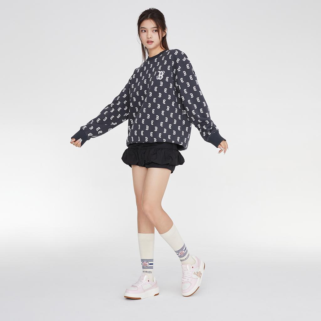 New MLB Sweatshirt Unisex Charcoal Gray 3AMTM0334-43CGS