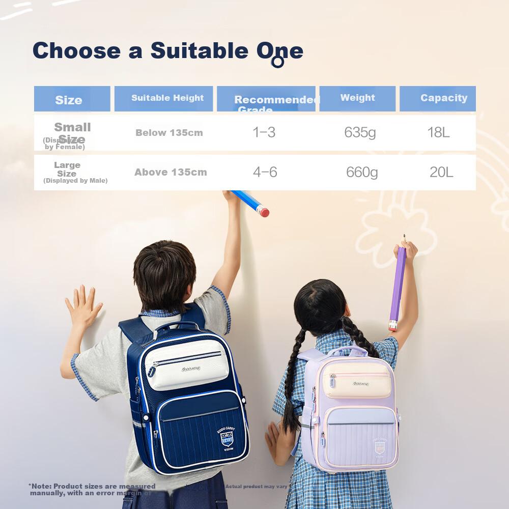 M&G Stationery Elementary School Backpack, Double Shoulder Bag with Spine Protection, Birthday Gift
