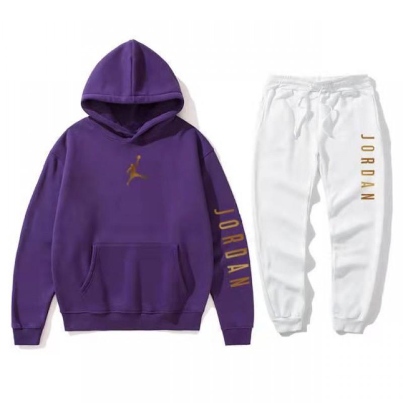 Mens Sportswear Set Hooded Fleece Sweatshirt Pants Casual Outfit Fall
