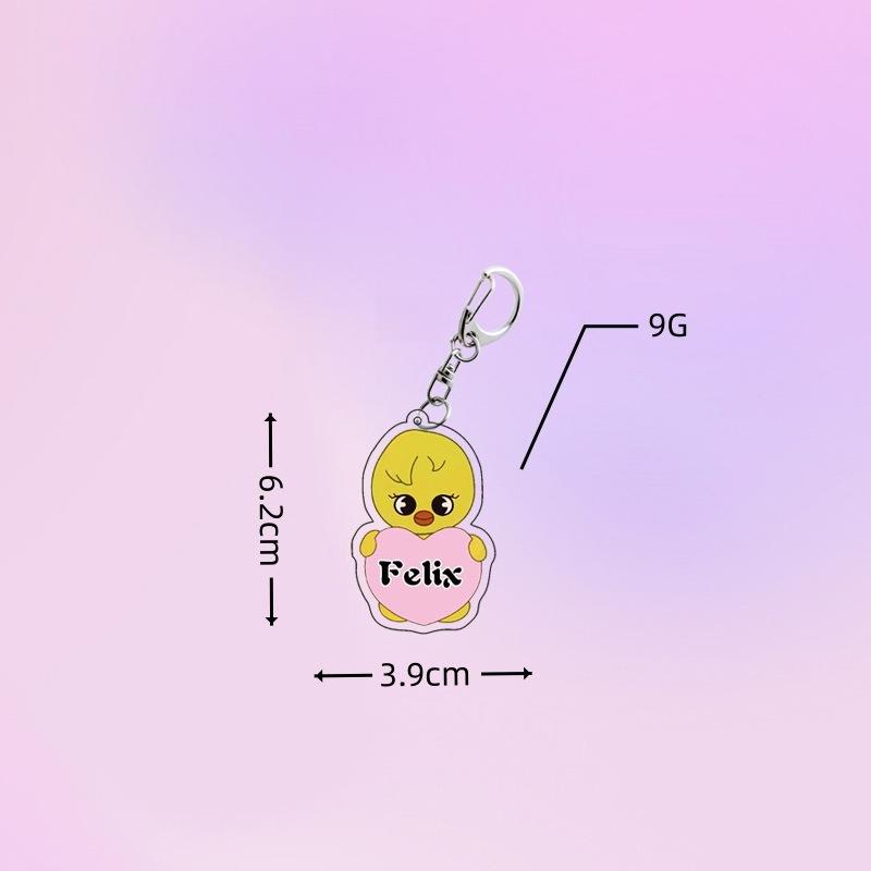 1pc Stray Kids SKZOO Cute Heart Keychain Bang Chan Lee Know Changbin Hyunjin Han Felix Seungmin I.N Love Character Key Ring Bag Pendant STAY Fans Gift