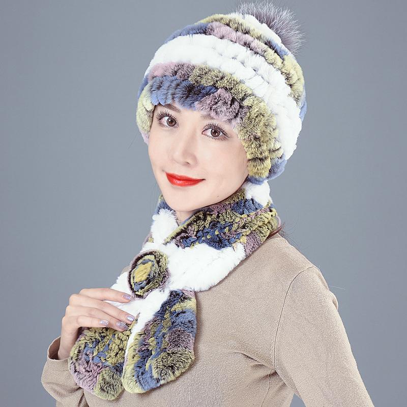 Old Man In Fur Rex Rabbit Hair Hat Ladies Autumn and Winter Mom Old Woman Warm Fox Hair Grandma Top Hat