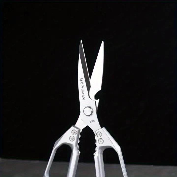 1pc, Stainless Steel Kitchen Scissors, Chicken Bone Scissors, Industrial Scissors, Multi-Functional Outdoor Meat Scissors