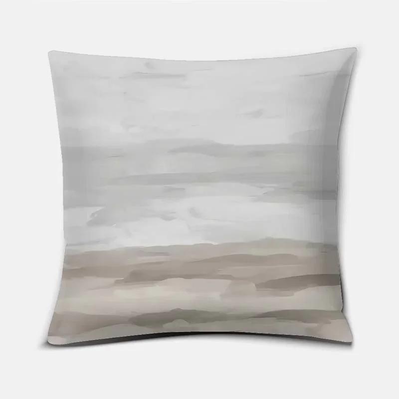 Square Home Office Oil Painting Landscape Series Pattern Decorative Pillowcase