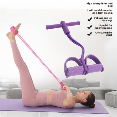 Widerstandsbänder, elastische Fitnessbänder für Sportübungen zu Hause, multifunktional, tragbar, 4-Rohr-Elastik-Pedalzieher