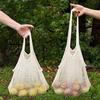 Portable Shopping Bag for Fruit Vegetable Colorful Cotton Reusable Groceries Bags-Sustainable and Biodegradable Bag Storage Net
