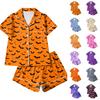 Women's Halloween Print Pajama Set 2-Piece Comfortable Sleepwear for Holiday and