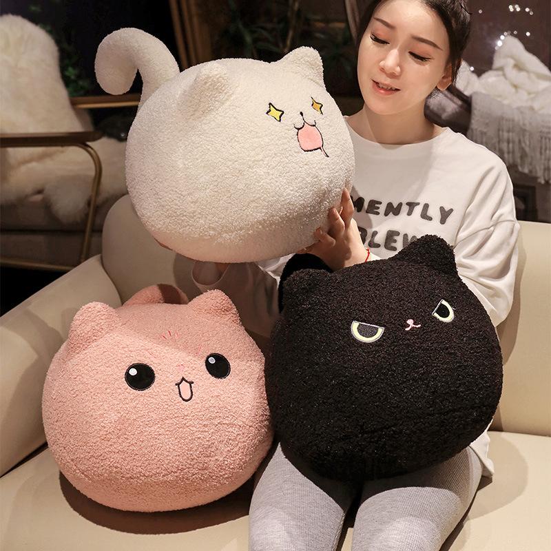 Bai Fen Bai Dolls And Toys Pink Cat Dumpling Throw Pillow Plush Toy Doll Kitten Doll Children Soothing Rag Doll Birthday Gift