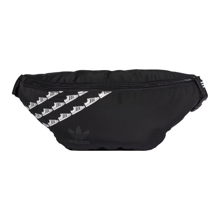 

Adidas Originals Superstar Series Sneakers Print Small Logo Zipper Closure Polyester Chest Bag Waist Bag Regular Unisex Couple Style Pure Black FT9314 Pure Black