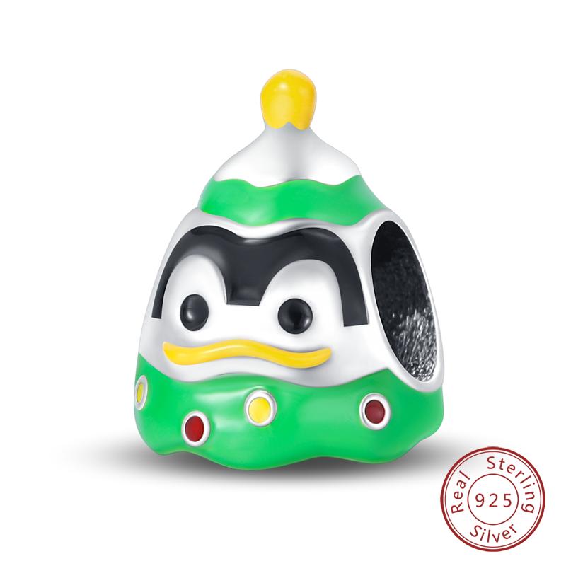 New Winter Charms Bead Copper Snowflake Snowman Penguin Deer Dangle Fit Bangle Bracelet Necklace Diy Jewelry