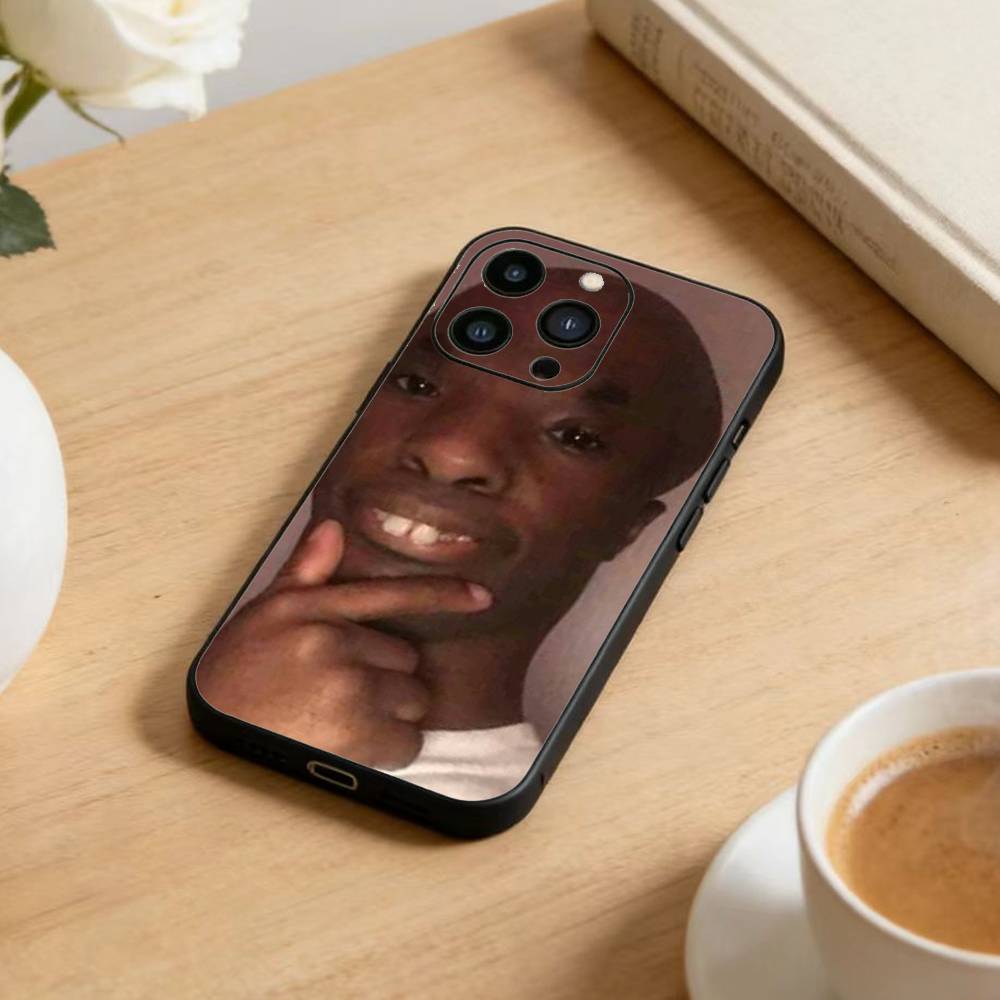 Humorous Ugly Man Funny Phone Case For iPhone 16,15,14,13,12,17,Pro Max,Plus Silicone Black Case