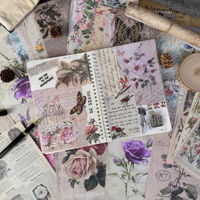 30sheets/set Retro Ins Style Diary Newspaper Decor Stickers Scrapbook Journal Kawaii Stickers DIY Notebook Stationery Stickers