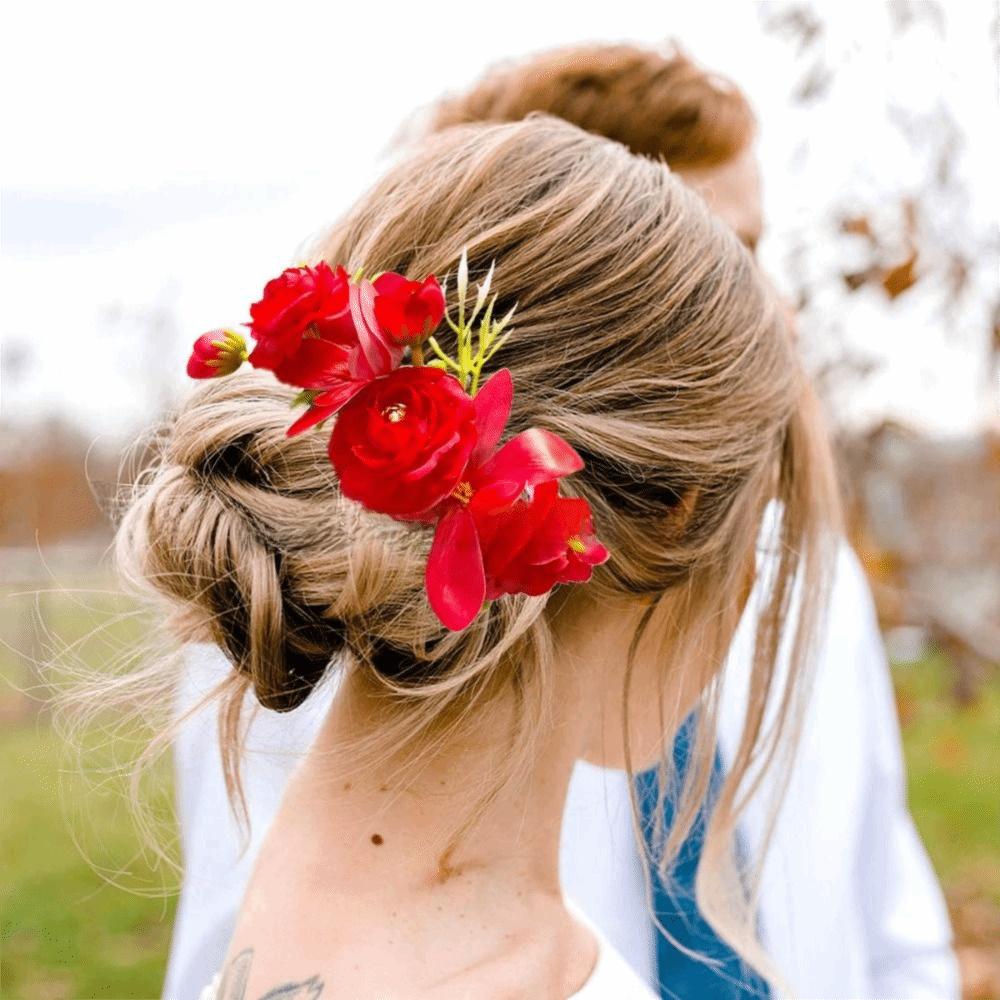 Sweet Flower Hair Comb Bohemian Thai Hair Accessories Side Clip Thailand Flower Hairpin Headwear