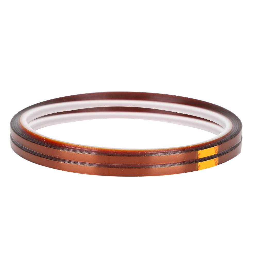 2 SZT. Taśma Samoprzylepna Odporna na Wysokie Temperatury 33M Folia Poliimidowa Żółto-Brązowa Akcesorium