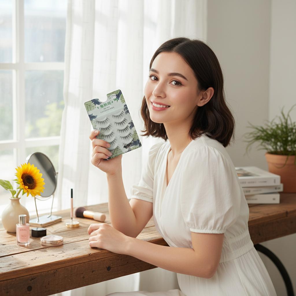 Sunflower False Eyelashes Soft Synthetic Fiber Natural Look False Eyelashes for Women Daily Wear FK26