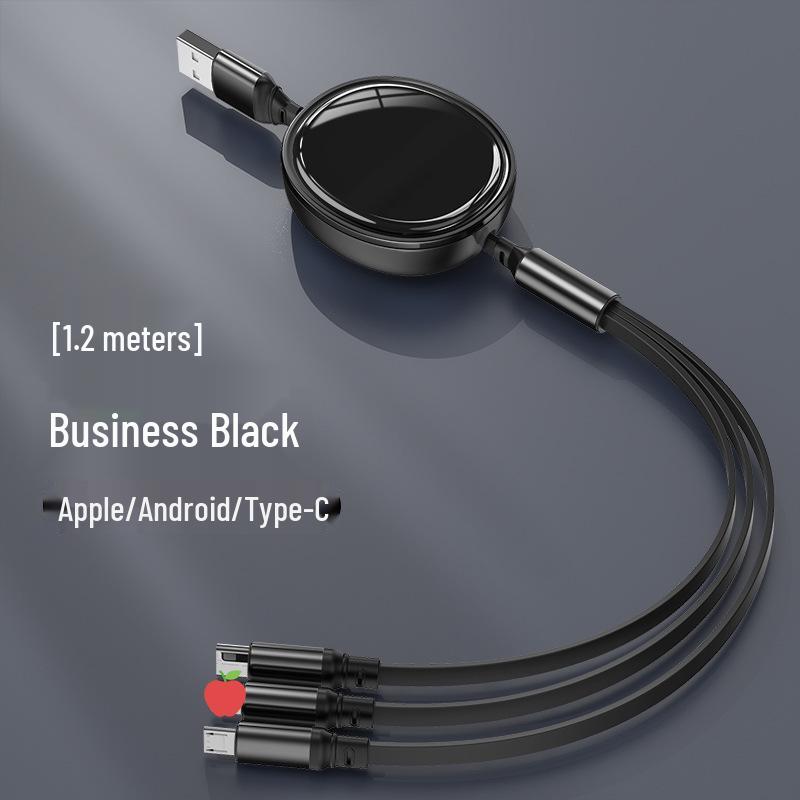 100W Retractable 3-in-1 Fast Charging Cable with Custom Logo