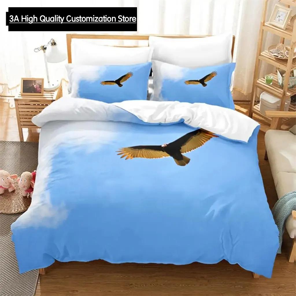 Comforter Blue Sky Eagle Queen Bedding Set Bedding Digital Printing King Size Bedding Set