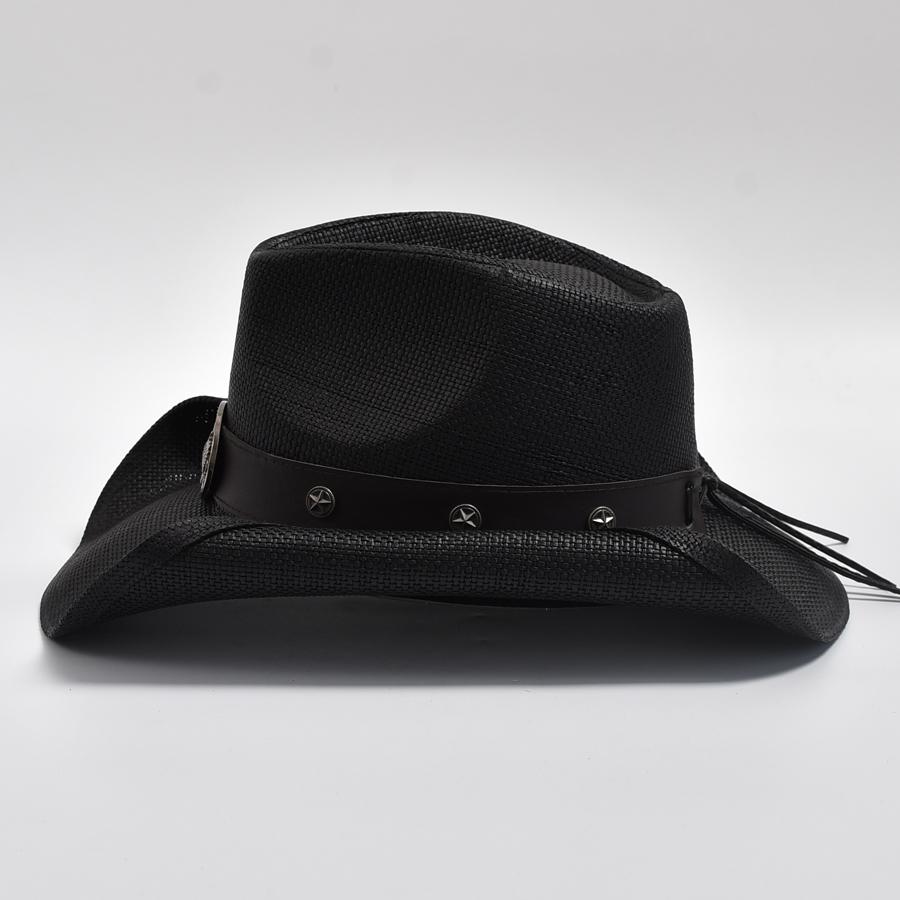 Nuovo Cappello Western da Cowboy Vintage da Uomo Intrecciato a Mano in Paglia Cappello da Sole da Spiaggia Cappello Jazz da Gentiluomo Cowgirl Sombrero Hombre