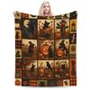 Halloween Black Cats Blankets Witchy Kitty Fleece Awesome Warm Throw Blankets for Bedspread Spring/Autumn