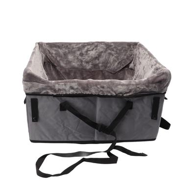 Dog Car Seat for Small Dog Portable Foldable Detachable Plush Lining Pet Car Seat Travel Bed with Belt
