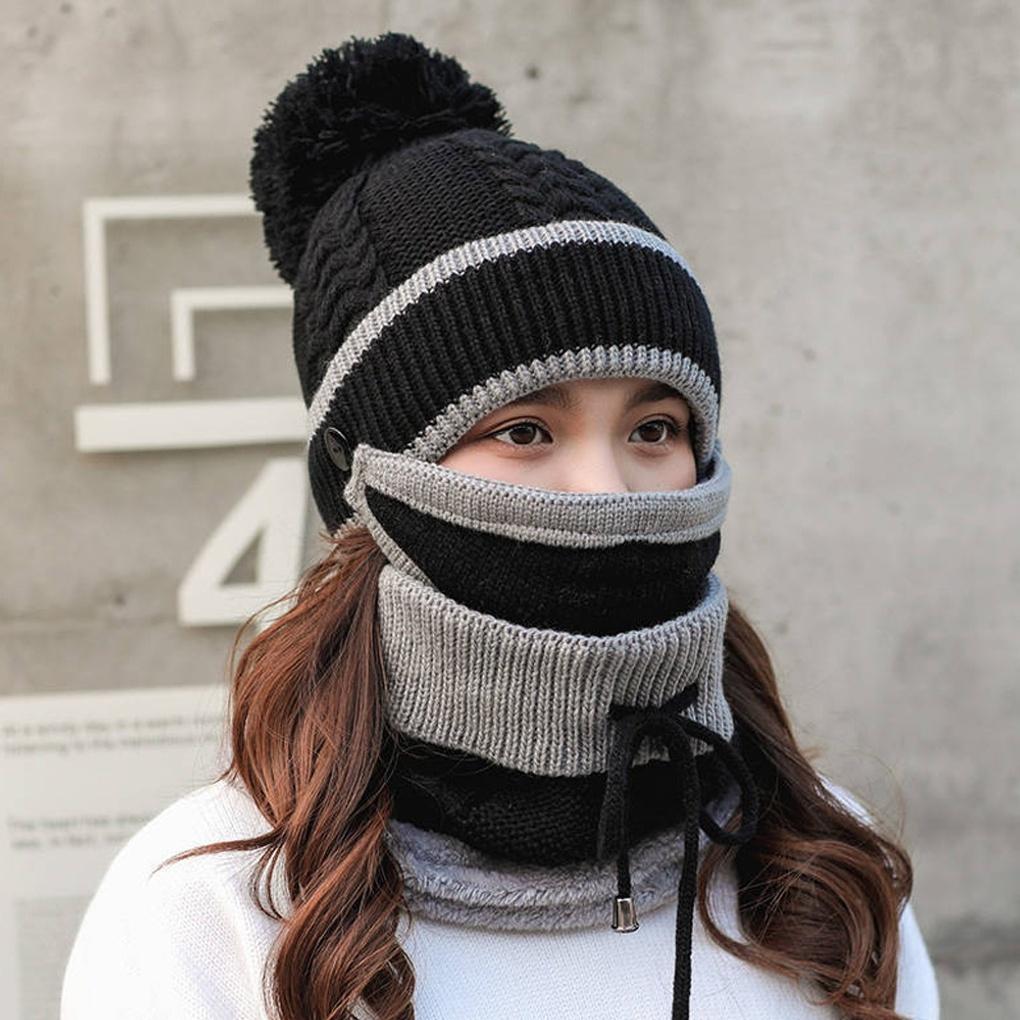 Winter Kaltwetterausrüstung: Nackenwärmer, Schal, Pelzmützen-Set, Fleece-Strick
