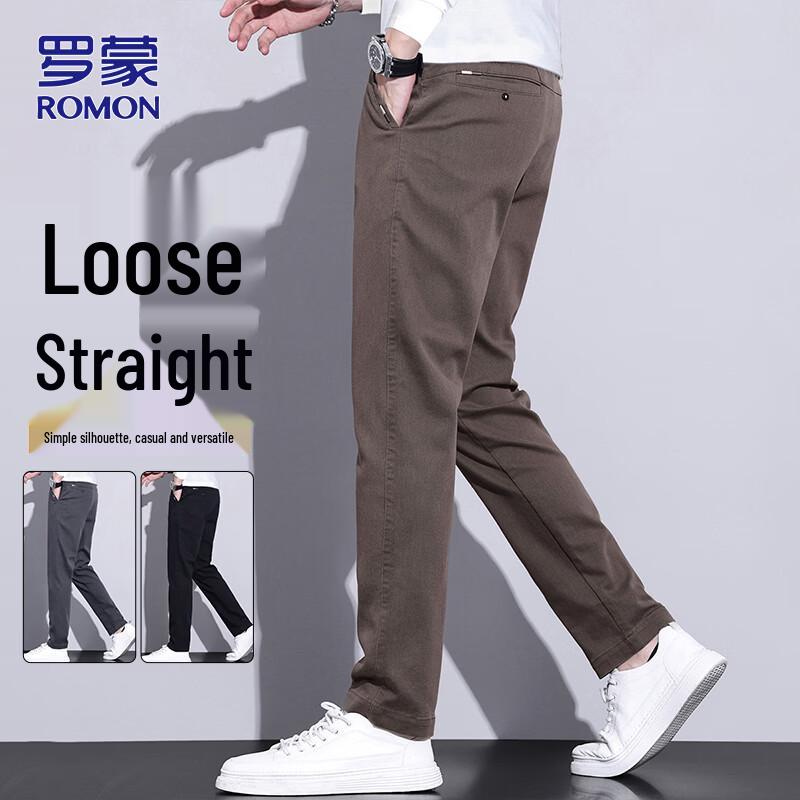 ROMON Men's Straight-Leg Casual Pants