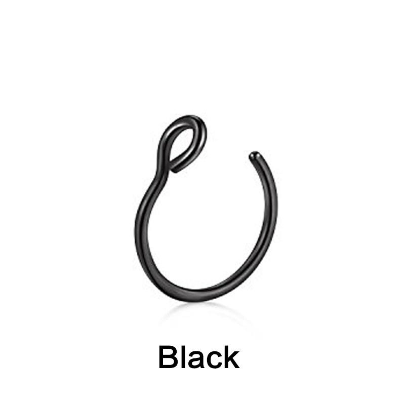 Clip On Fake Nose Ring 316L Stainless Steel Nose Stud Hoop Non Piercing Body Jewelry Nose Clip Non Piercing Nose Ring for Women