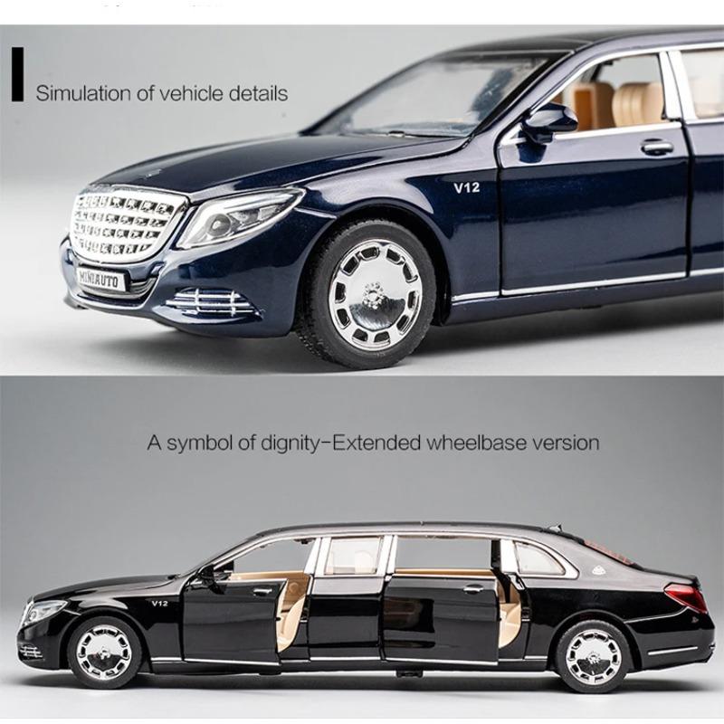 1/32 Toy Car Benz Maybach S650 Extended Edition Metal Toy Alloy Car Diecasts & Toy Vehicles Car Model Light Sound Toys for Children