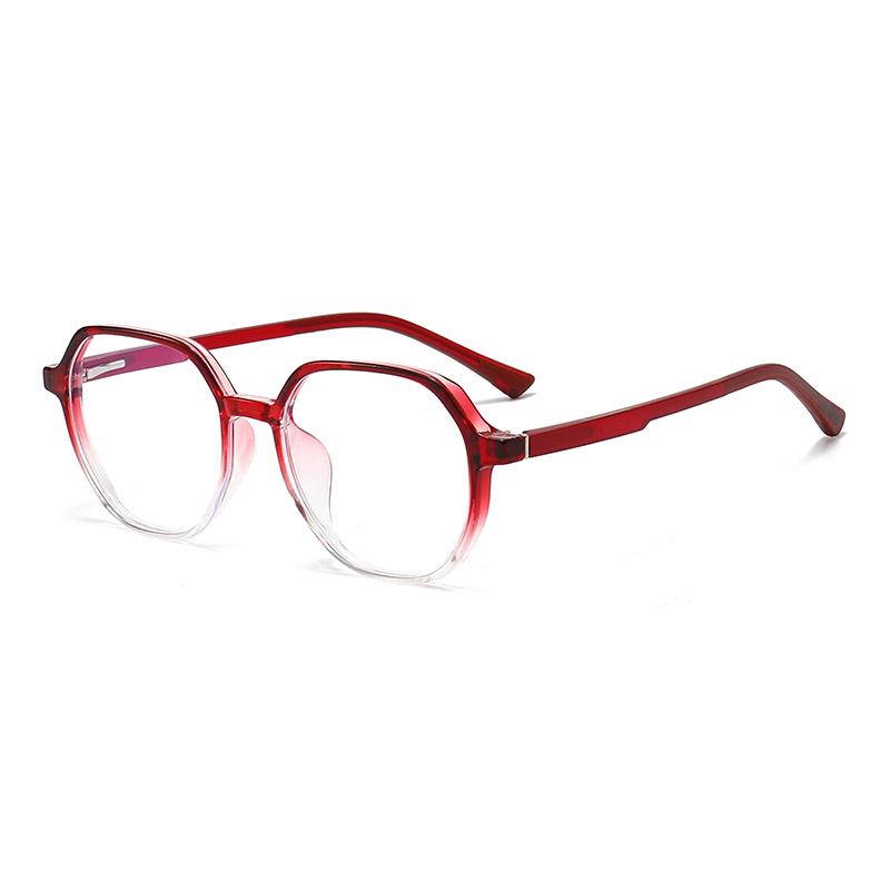 Korean Style Color-Changing Anti-Blue Light Unisex Glasses Frames: Trendy Polygonal Street Style Anti-Blue Light 0°