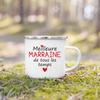 Französische Taufpatin Pate Druck Emaille Kaffeetasse Getränke Milchbecher Campingtassen Bestes Geburtstags-Feiertagsgeschenk für Patentante Patenonkel