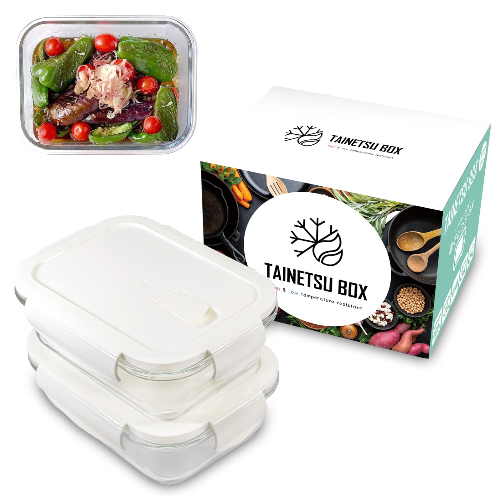 

in Cooking Glass Microwave and Oven Safe with Square and with Family Tested in Taibo Pack of [Featured Magazines] Heat-Resistant Containers, Lids,