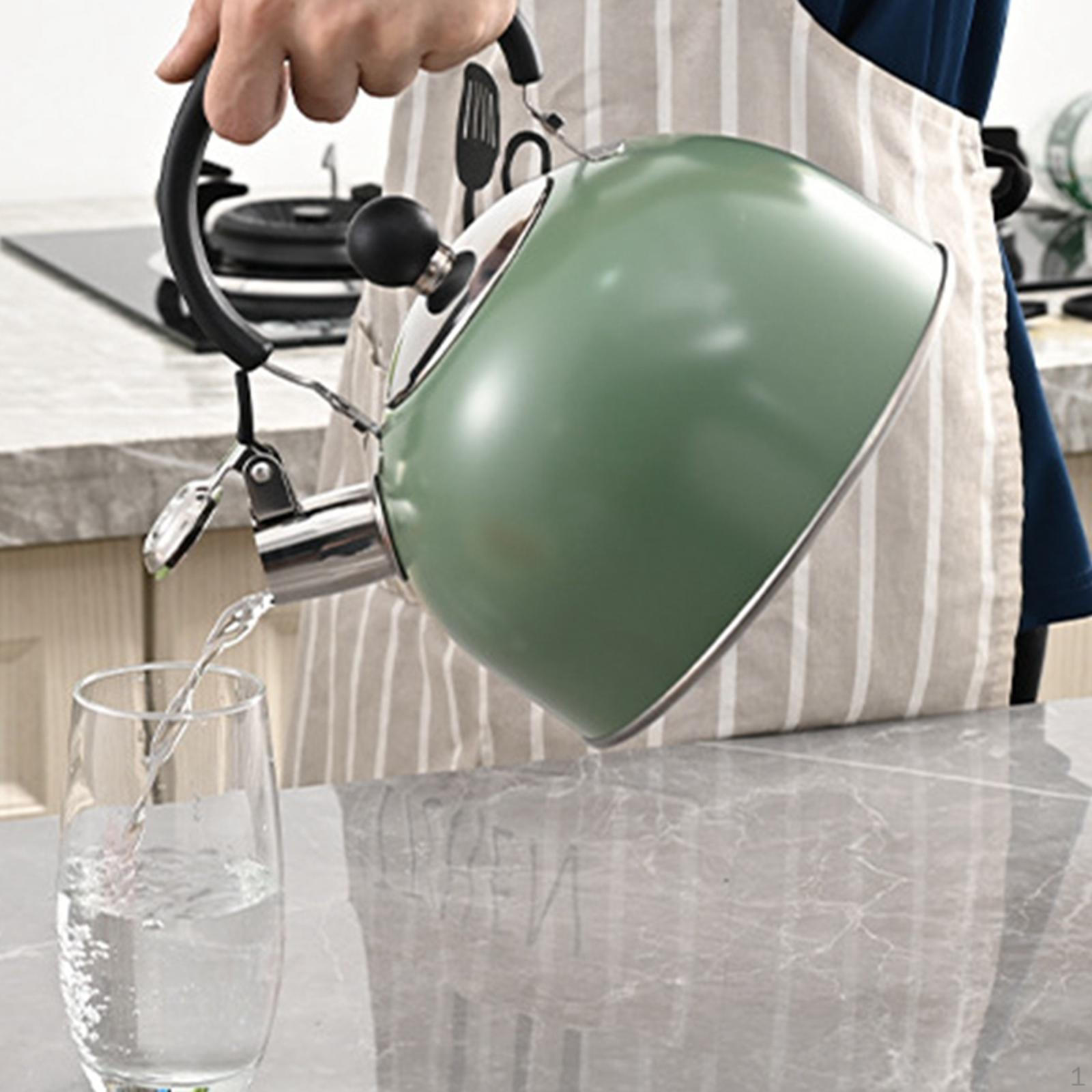 

Громкий свистящий чайник из нержавеющей стали для газовых, электрических и индукционных плит, чайник для заваривания чая зелёный