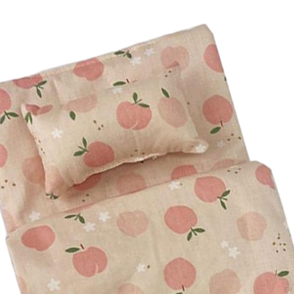 Bedding Set for Dolls with Mattress, Quilt, And Pillows Cradles