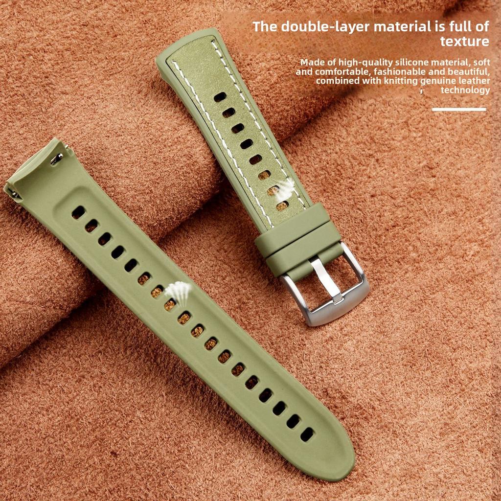 Leather Silicone Strap for Huawei Watch 5 46mm 42mm Band Soft Rubber Wristband for Huawei Watch 5 46mm 42mm Smart Watch Bracelet