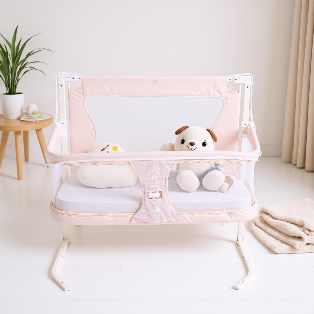 3 in 1 Baby Crib for Newborn Side Bed Guard Portable Foldable Baby Bed Bassinet Bedside Sleeper