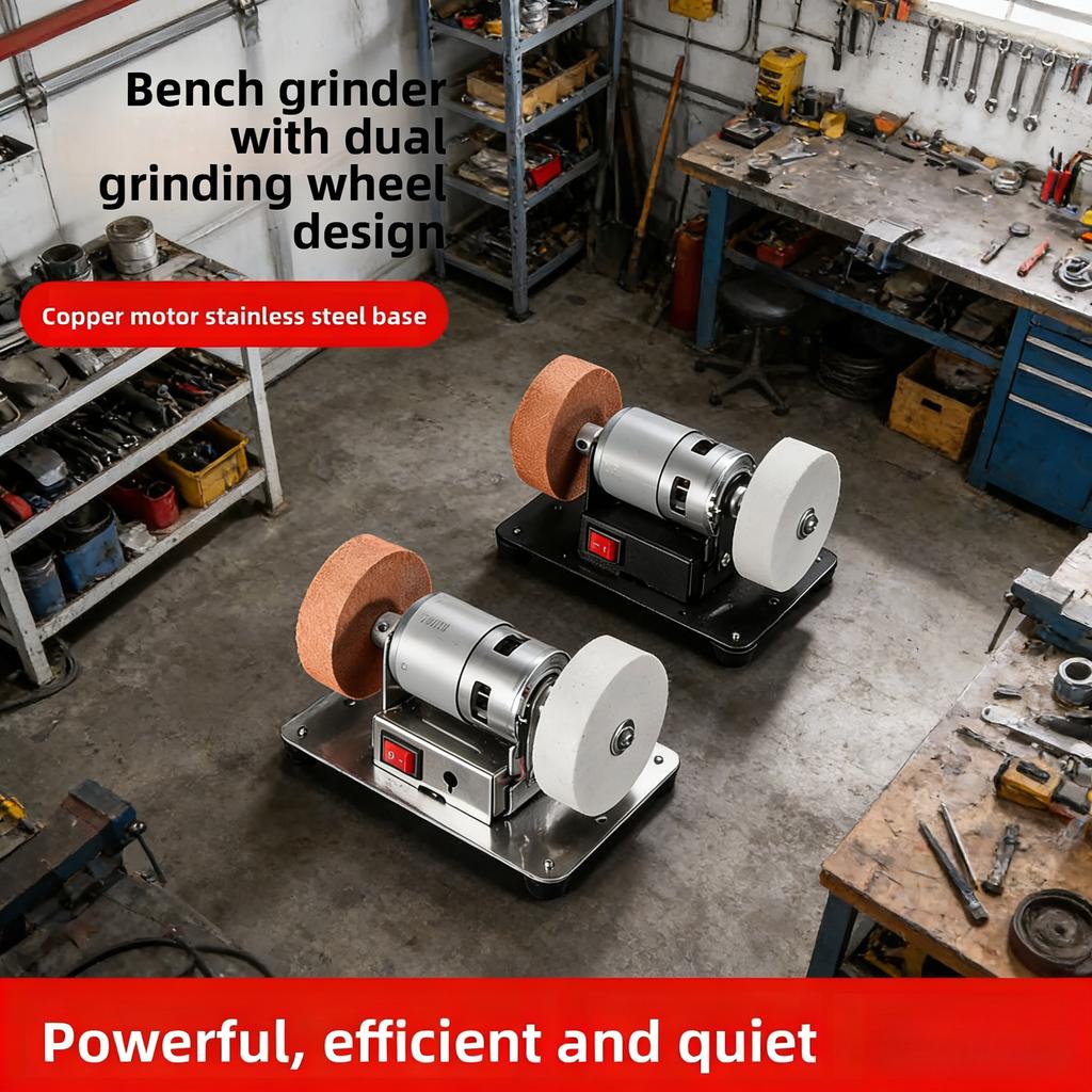 Miniature Desktop Double Grinding Head Grinder, Household Electric Knife Sharpener, Thickness Polishing and Grinding Artifact