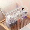 Transparent Cable Organizer with Lid, Dust-Proof Storage Case, Card Organizer, and Clutter-Clearing Battery Holder for Office