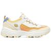 Skechers I-Conik Women White Yellow Low Top Dad Shoes Comfortable Cushioning Wear Resistant 8730066-WYL
