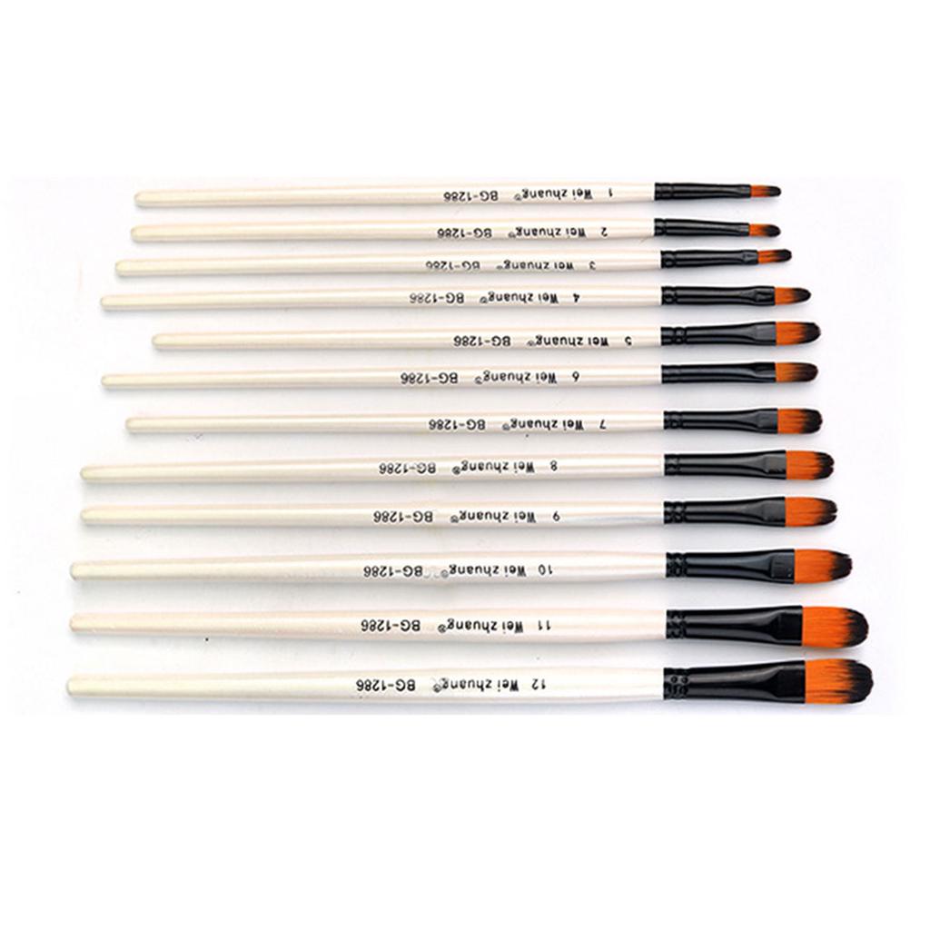 12PCS Professional Paintbrush Artist Paint Brushes Artist Art Set for Beginner