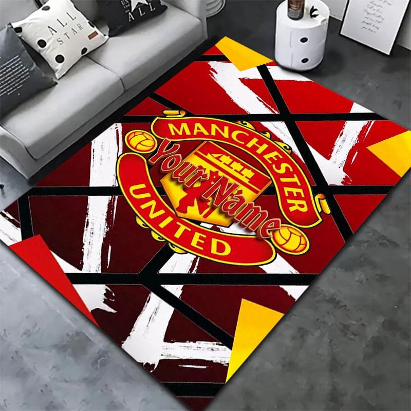 Manchester United F Custom Name Carpet Rug for Living Room Bedroom Home Sofa Decoration,Kids play Non-slip Floor Mat