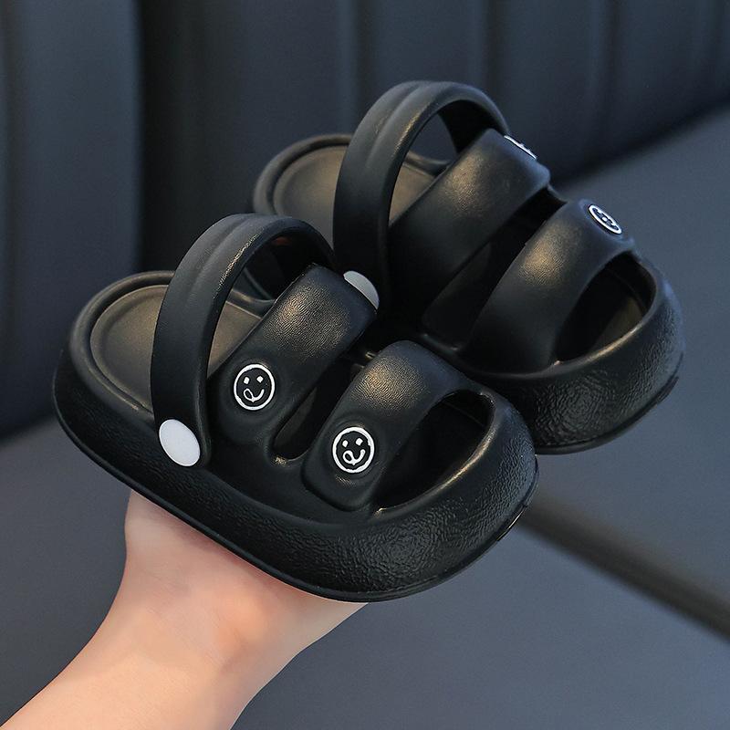 

EVA Children s Sandals Summer New Fashion Big Kids Beach Shoes Girls Korean Style Soft Sole Children s Shoes Trendy 160MM Inner Length16cm чёрный