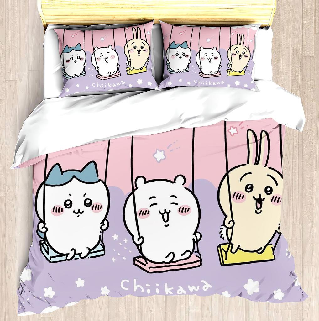 CHIIKAWA Sada povlaků na peřinu Miniso-Moderní potisk Domov Dětský pokoj Společná značka Periferie Matrace Lůžkoviny Sada 3 kusy