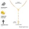 Vnox Long Rosary Necklace Accesorios Stainless Steel Virgin Mary Oval Bar With Cross Pendant Fashion Jewelry