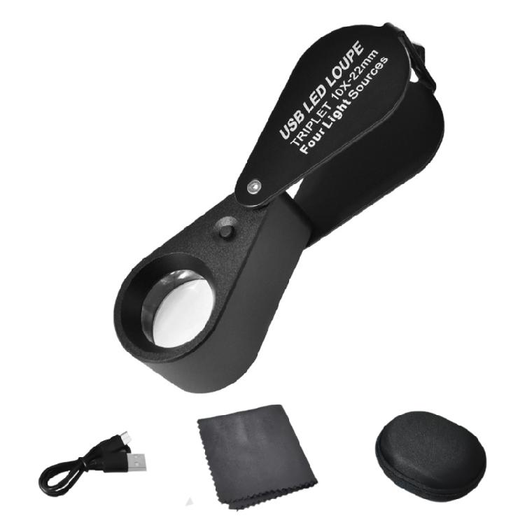 10X 20X 30X Vergrößerung Juwelierlupen mit 21mm Linse und LED-Licht für Edelsteine, Münzen, Briefmarken und Antiquitäten