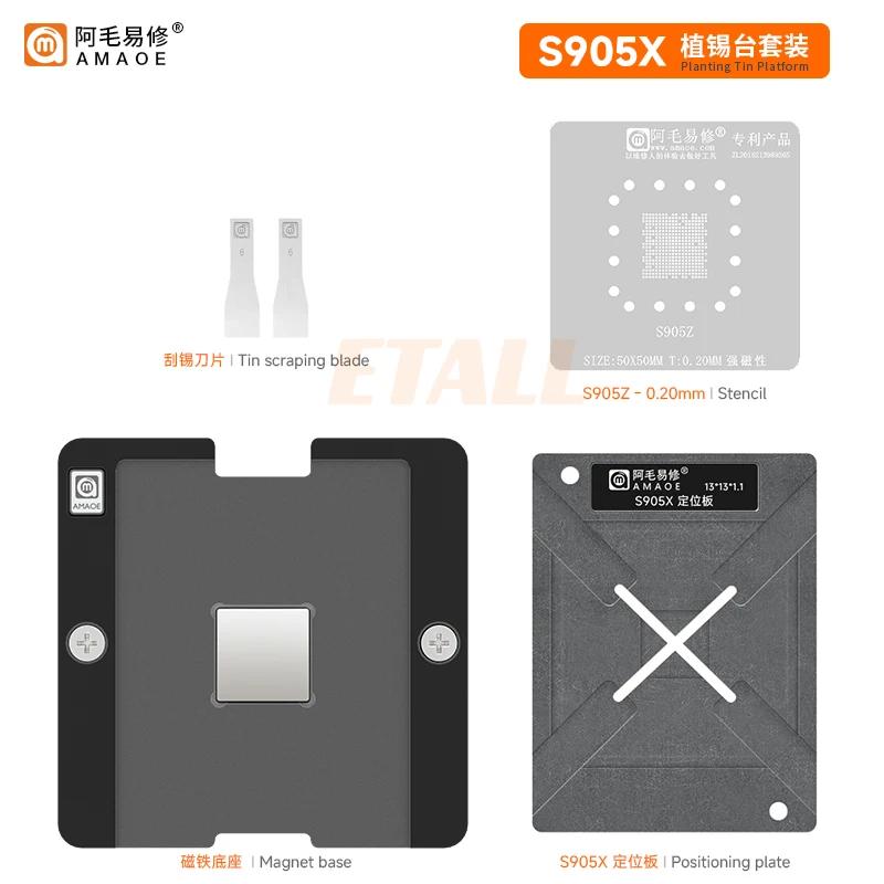 Amaoe S905X4 Tin Planting Platform For Amlogic S905L/905Z Smart TV Box Main Control Chip BGA Reablling Stencil Soldering Kit